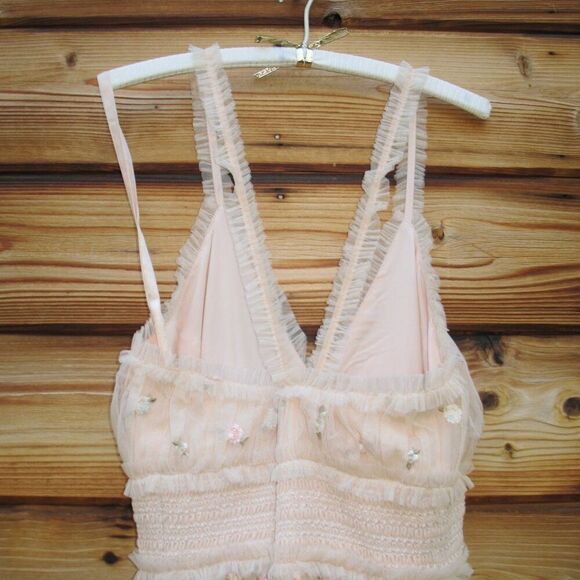 Mac Duggal 8037 Embroidered Floral evening Gown Dress Blush - Picture 14 of 16